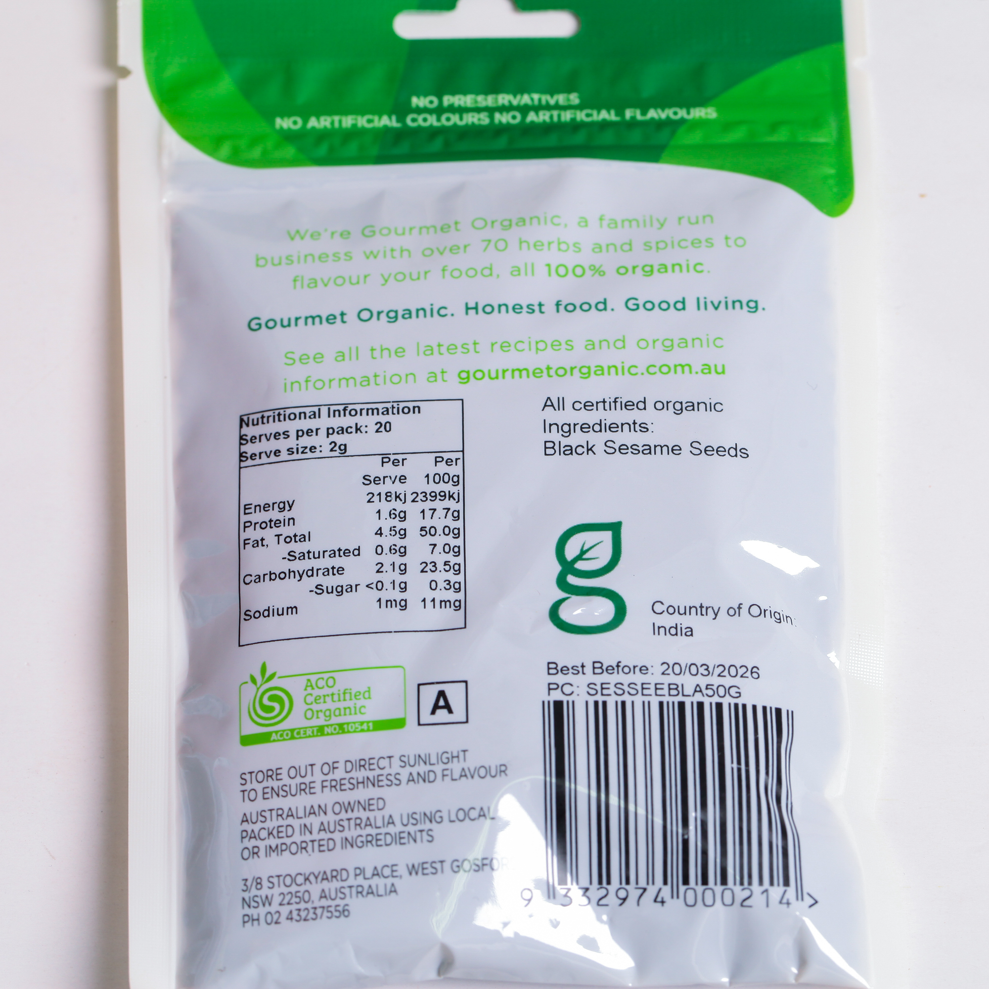 Organic Sesame Seed Black